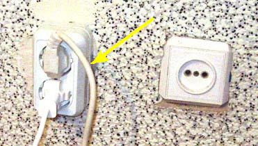Using a power outlet for connecting a washing machine