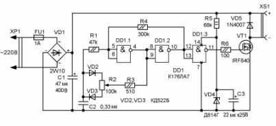 Elektrisch schema van een power boost controller voor een soldeerbout