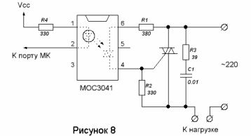 esquema de conectar un triac a un microcontrolador