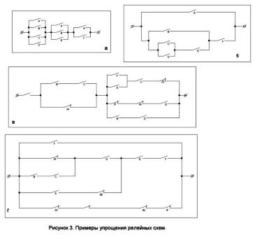 exemplos de simplificação de circuitos de relé