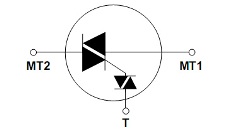 Quadrac tipo Triac. Diagrama esquemático