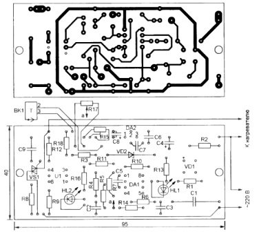 Placa de circuito do termostato