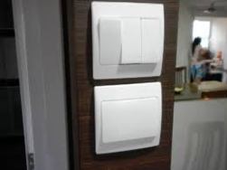 Modern sockets, switches and dimmers in the interior