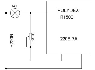 Kiinteän tehonsäätimen kytkentäkaavio POLYDEX R1500