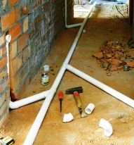 installation of plastic pipes