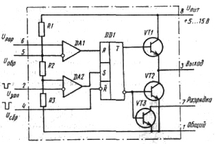 Functional diagram of the integrated timer KR1006VI1