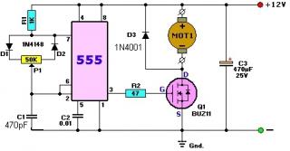 Scheme PWM - controller on the timer 555