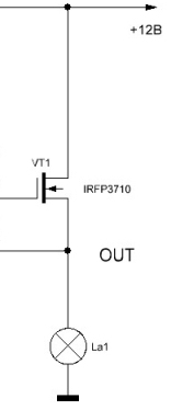 Připojení tranzistoru MOSFET