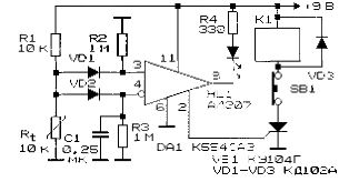 Temperature sensor circuit on a comparator