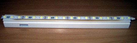 General view of a homemade LED lamp