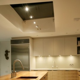 Cable lighting system in the kitchen