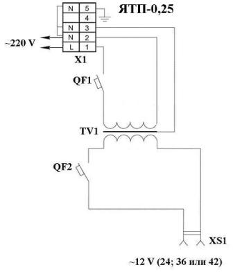Schema elektrisch circuit YATP-0.25