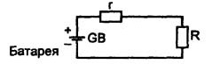 Scheme of the simplest electrical circuit