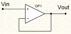 Circuito seguidor de voltaje del amplificador operacional