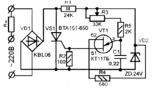 Controlador de potência do tiristor do circuito