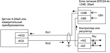 Connecting an analog sensor with an external power source