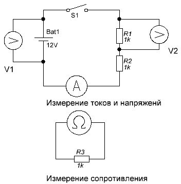 Conexão de instrumentos de medição a um circuito elétrico