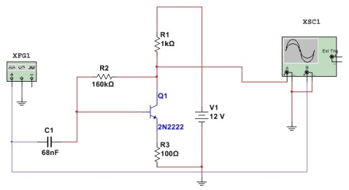 Estágio do amplificador em um único transistor