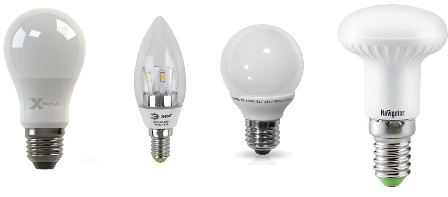 LED lemputės su įvairiomis lemputėmis