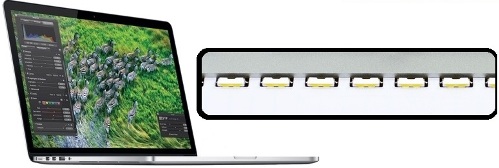 Retina display backlight on Apple MacBook Pro