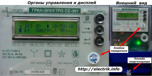 Appearance of an electronic meter