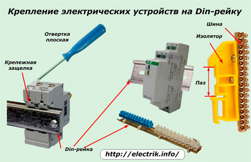 Elektrinių prietaisų montavimas ant DIN bėgelio