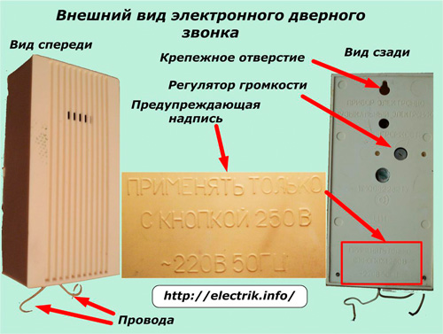 The appearance of the electronic doorbell