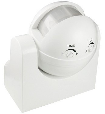 modern motion sensor with adjustments of response by time and light