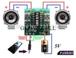 Amplificador de áudio de canal duplo classe D com 3W / canal
