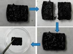 Electrically conductive, self-healing material