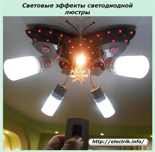 Světelné efekty lustru LED