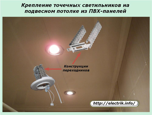 Upevnění reflektorů do zavěšeného stropu z PVC panelů