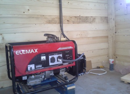 Generator in a wooden barn