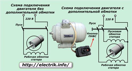 Egyfázisú indukciós motor kapcsolási rajzai