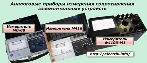 Αναλογικές συσκευές μέτρησης της αντίστασης των συσκευών γείωσης