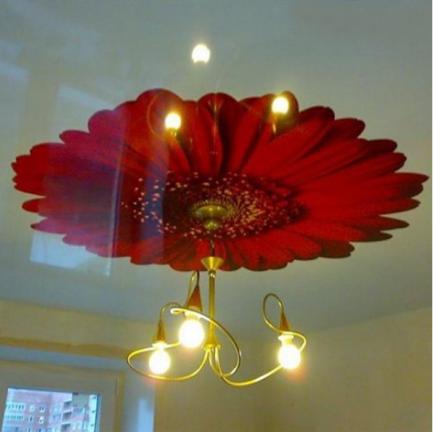 Lampa a strop s fotografickým tiskem