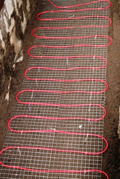 Instalação de um sistema de aquecimento do solo