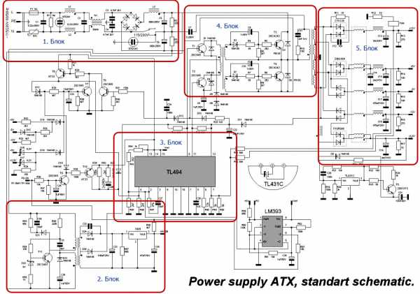 Schematic diagram of a computer power supply