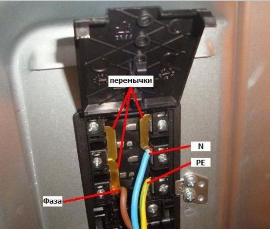 Příklad připojení elektrického sporáku