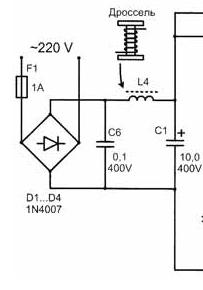 Diode bridge in electronic ballasts