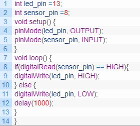 Voorbeeldcode voor het verwerken van een digitaal signaal van een vochtigheidssensor