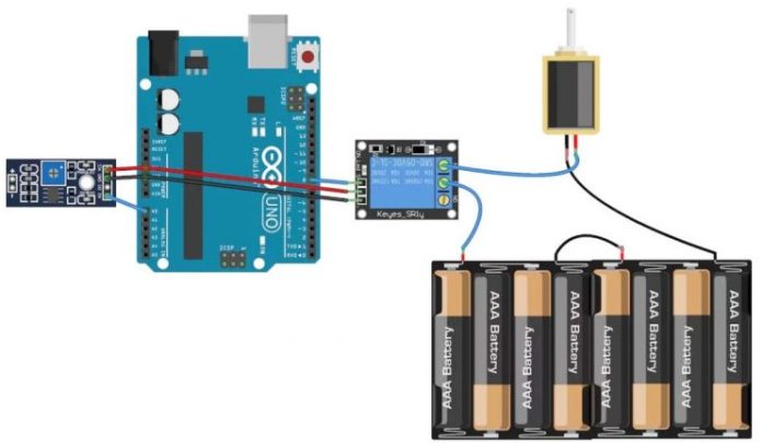 El diagrama de conexión del sensor de humedad a Arduino