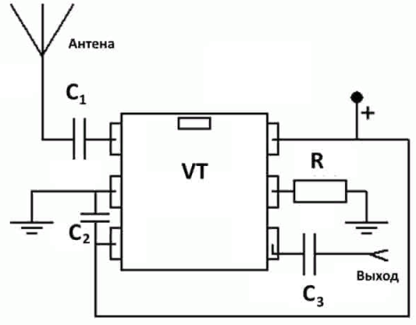 Integrovaný obvod zesilovače obvodu