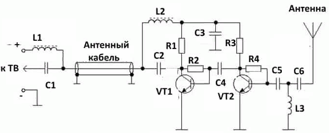 Antenna amplifier circuit