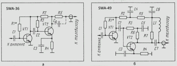 Obvod zesilovače řady SWA