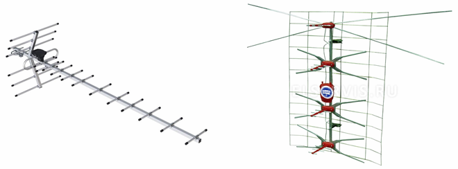 An example of antennas for receiving decimeter waves