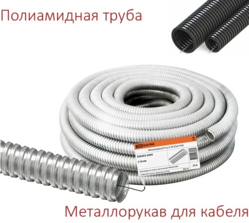 Polymeerpijp en metalen slang voor kabel