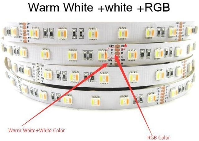 RGBWW šviesos diodai