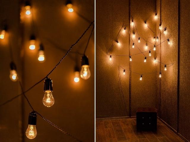 Garland in the form of incandescent bulbs