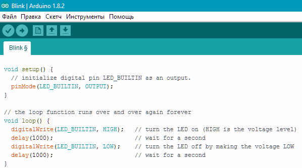 Arduino LED villogó kód